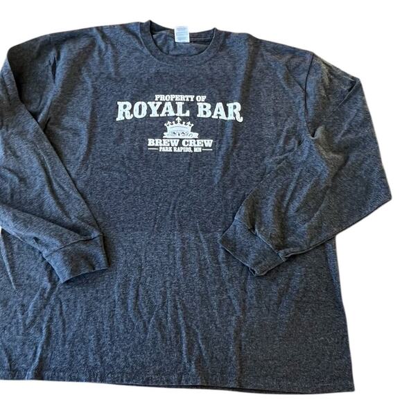 Port & Co long sleeve T-shirt, gray, men's size 2 XL - Picture 2 of 8